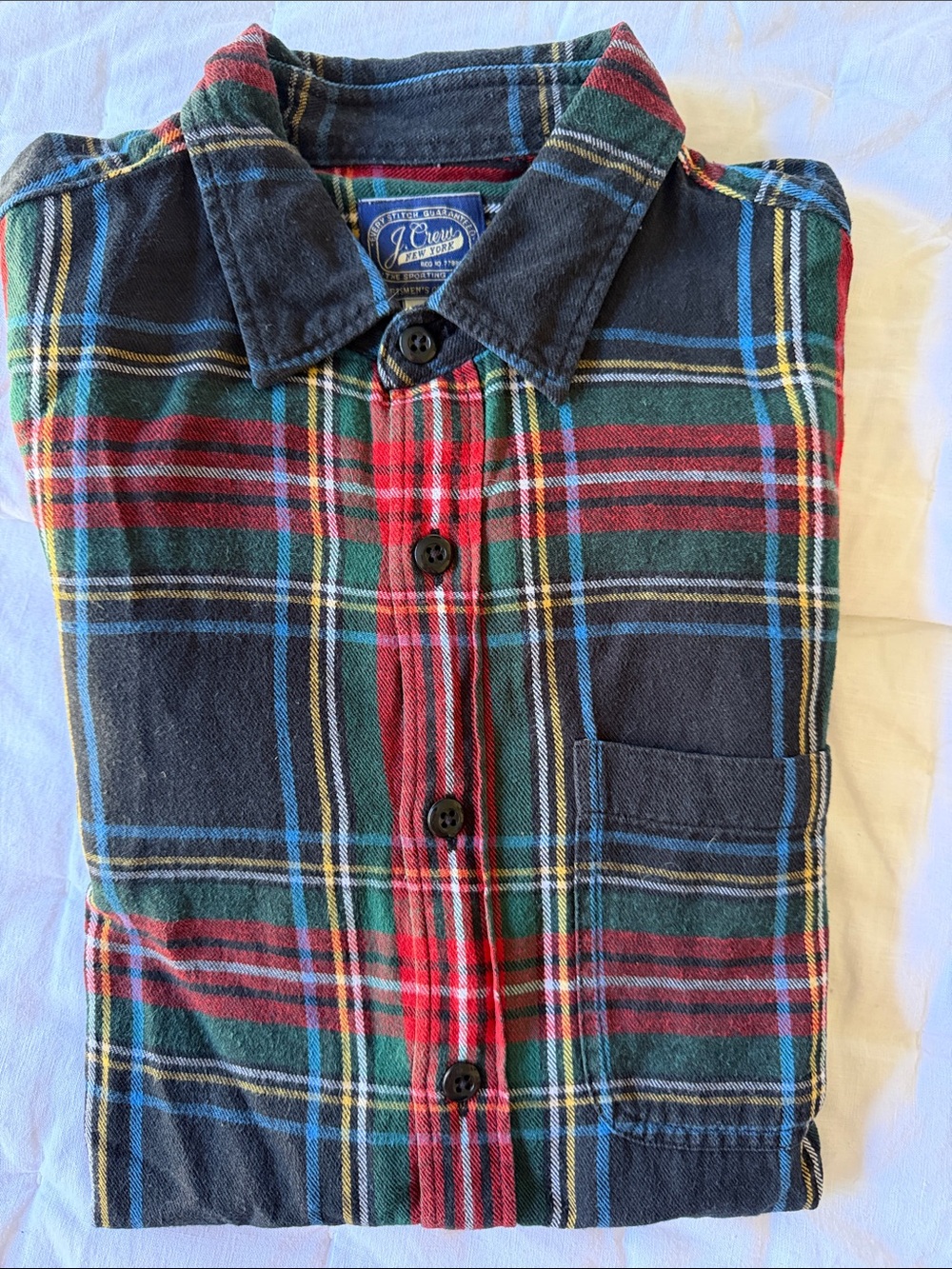 J. Crew Navy, Red & Green Plaid Button-Down Shirt